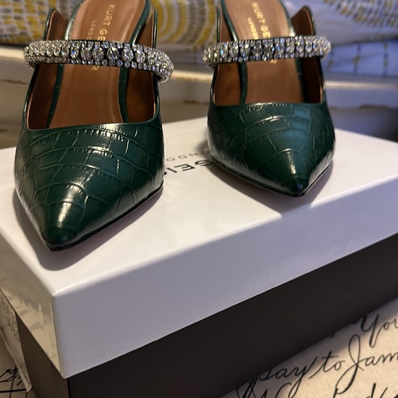 Kurt Geiger Duke Leather Jewel Strap Dress Mules - Picture 4 of 4